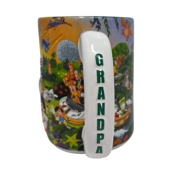 Walt Disney World 3D Mug Grandpa Four Parks One World Monorail Mickey Coffee Cup - Picture 3 of 13